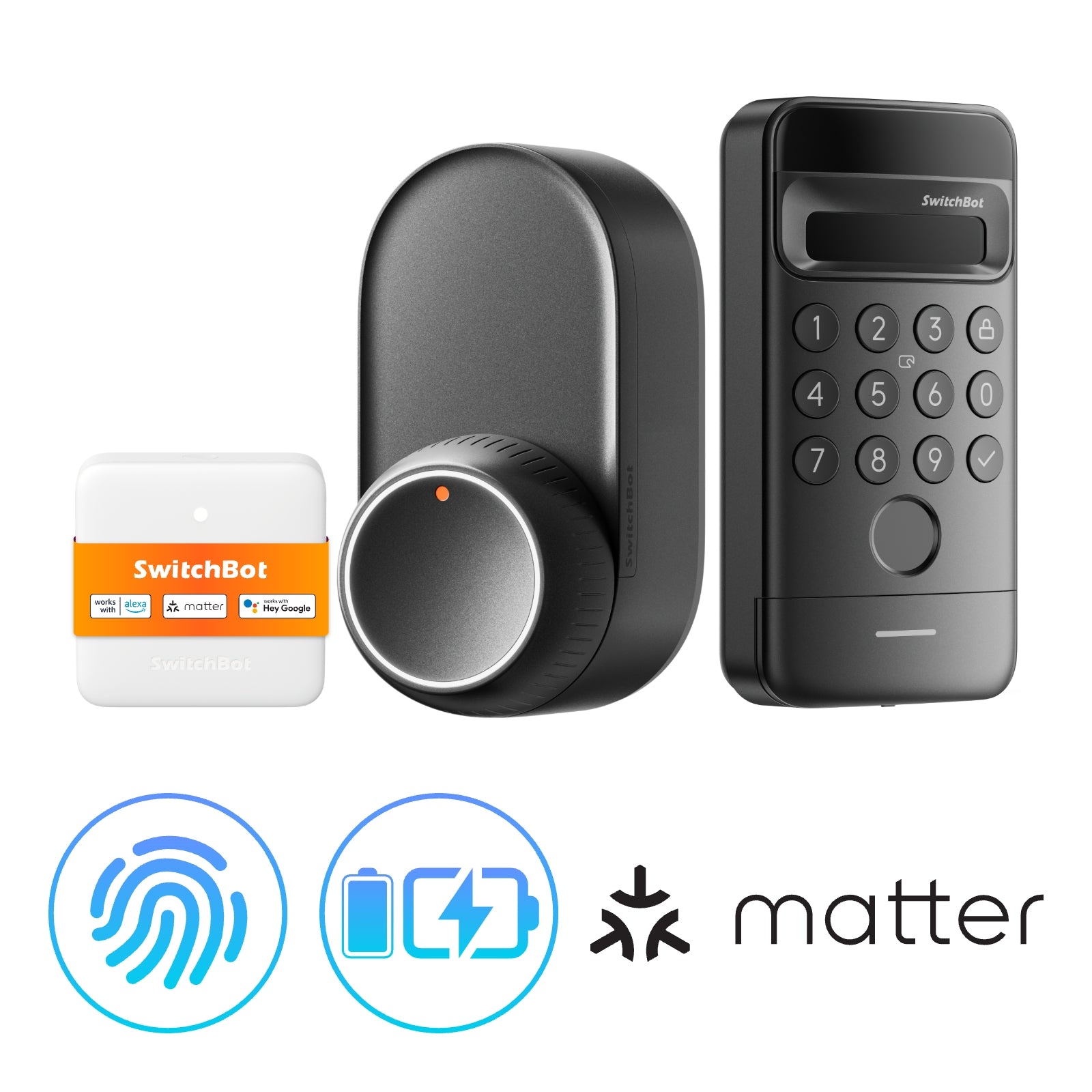 SwitchBot Lock Ultra Vision Combo Lock Ultra + Hub Mini Matter + Keypad Vision Black - SwitchBot CA