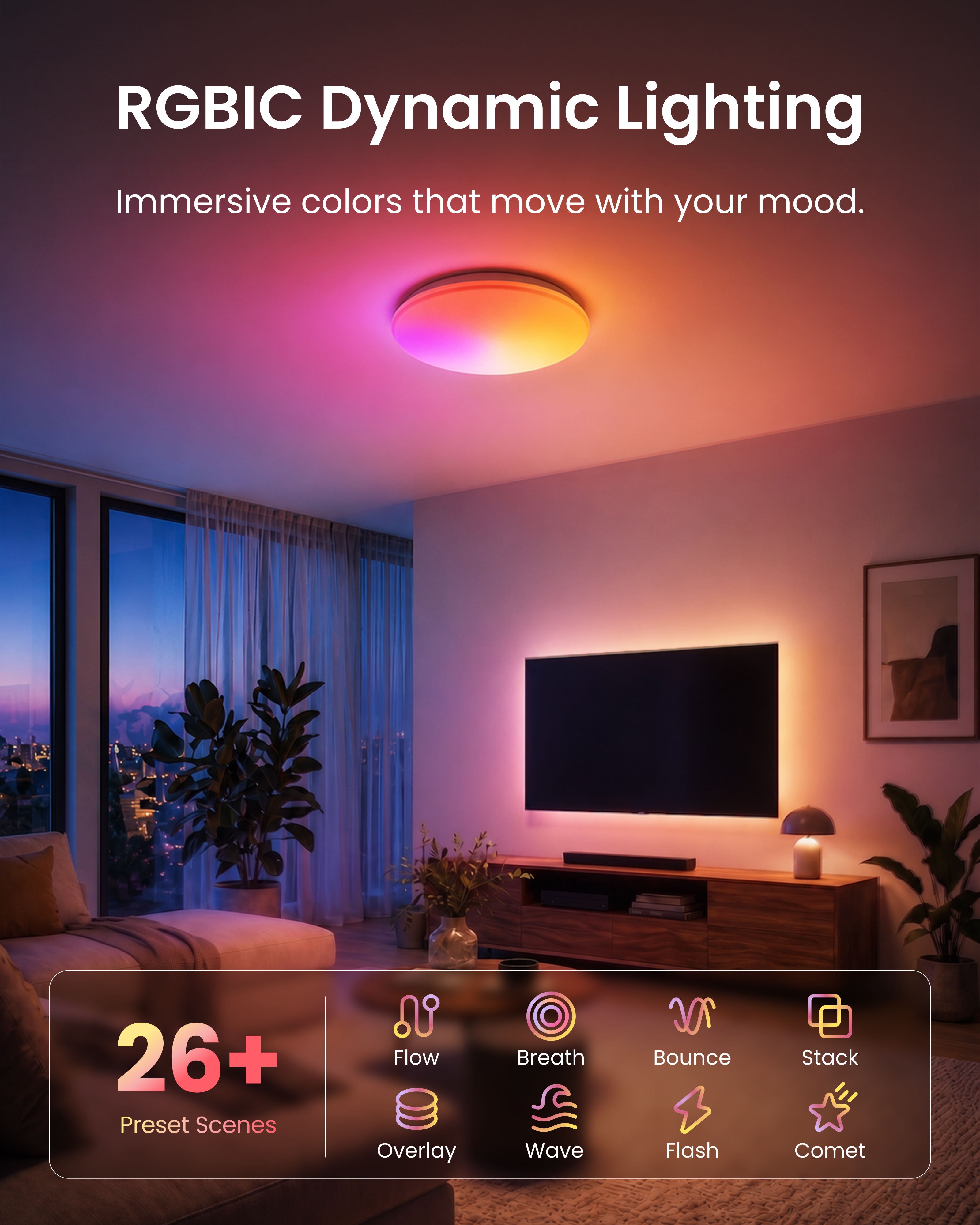 SwitchBot RGBICWW Ceiling Light 15inch