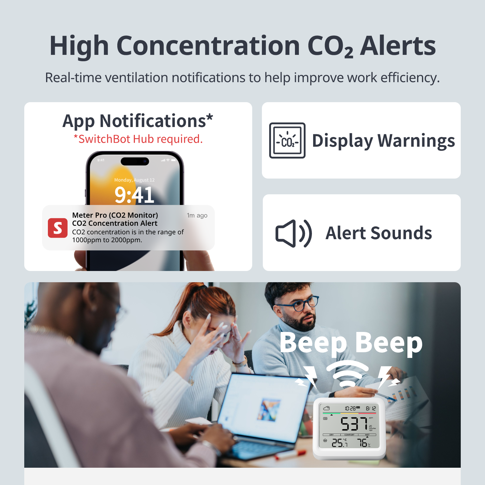 Switch Bot Meter SwitchBot Meter Pro CO2 Monitor | 5-in-1 Air Quality Sensor | SwitchBot ...